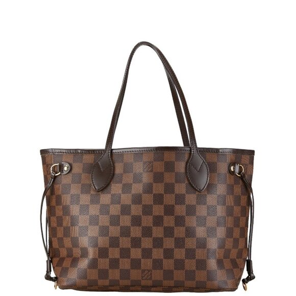 LOUIS VUITTON Brown Damier Leather Neverfull PM Tote Bag - Picture 3 of 10
